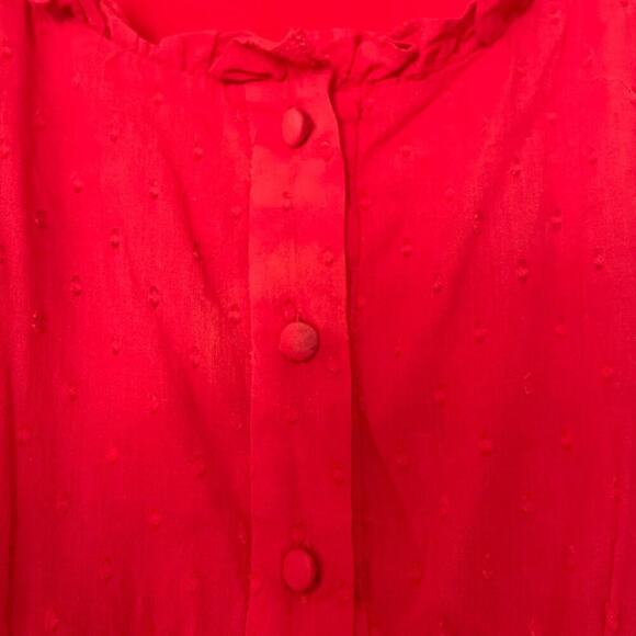 Alice + Olivia Avi Cotton Button Down Ruched Waist Mini Dress Size 2 - Picture 9 of 9